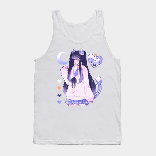 Yui the boba neko! <3 Tank Top by Breadwithbutter 